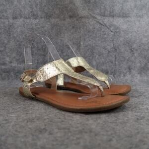 Shoes Womens 7 Sandals Fashion Slingback Camy Konos Gold Flats Casual Buckle